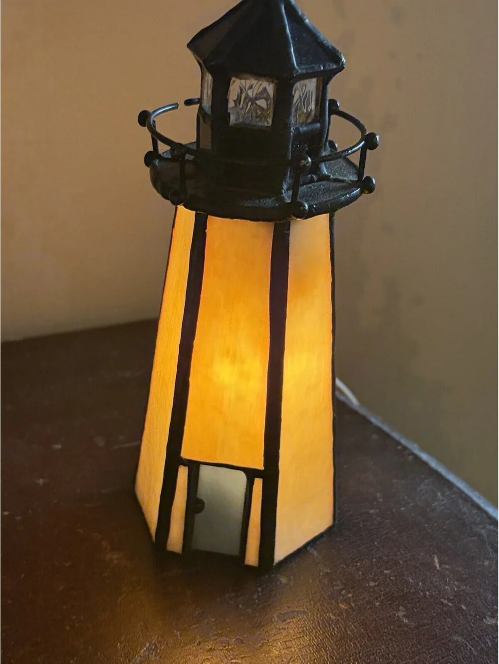 Lighthouse Stained Glass Night Light Lamp 6
